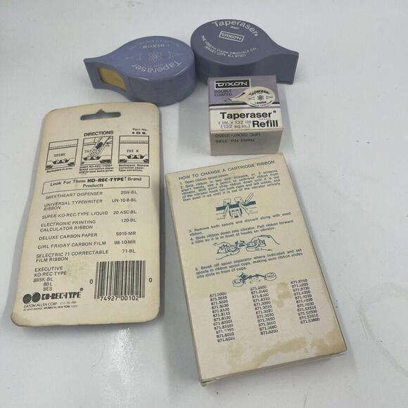 Vintage Lot Taperaser Dixon And Typewriter Ribbon, Corrections Tabs 5 - Picture 2 of 2